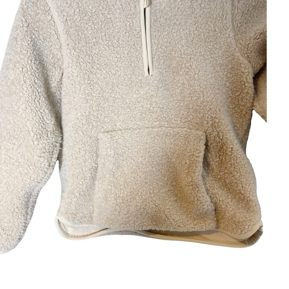 H&M Girls Sherpa Fleece Hooded 1/4 Zip Pullover Jacket - Picture 7 of 10